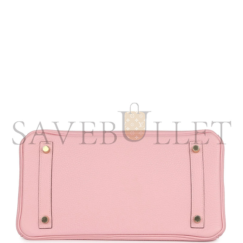 H**mes birkin 30 rose sakura verso clemence gold hardware (30*22*16cm)